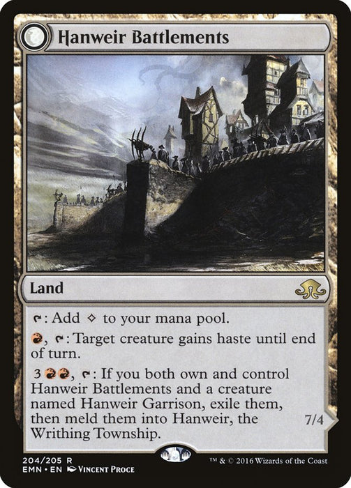 Hanweir Battlements // Hanweir, the Writhing Township  - Mooneldrazidfc (Foil)