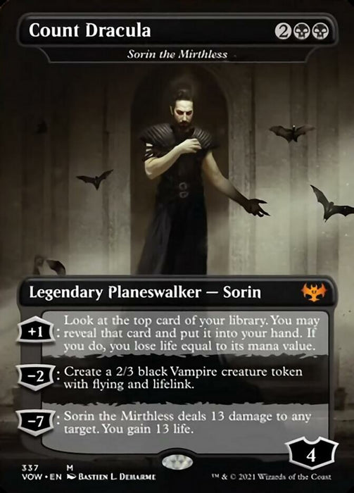Count Dracula - Sorin the Mirthless - Borderless  - Extended Art - Inverted