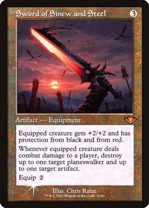 Sword of Sinew and Steel - Retro Frame  (Foil)