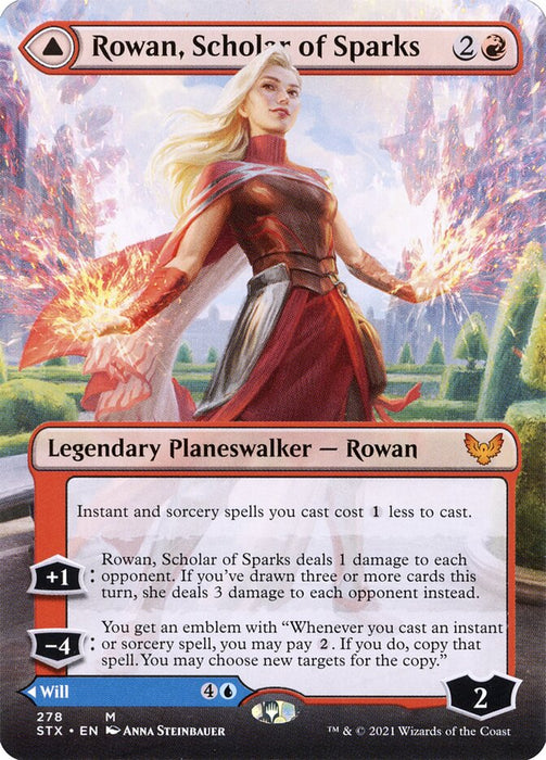 Rowan, Scholar of Sparks // Will, Scholar of Frost - Borderless  (Foil)
