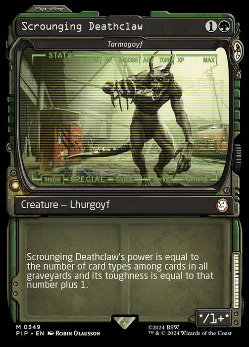 Scrounging Deathclaw - Tarmogoyf - Showcase- Inverted