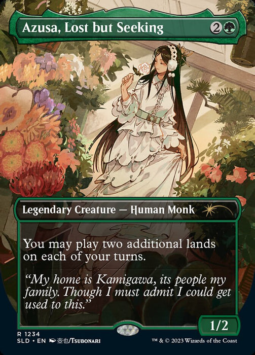 Azusa, Lost but Seeking - Borderless - Full Art - Legendary- Inverted (Foil)