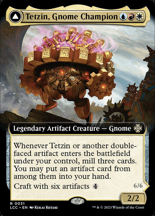 Tetzin, Gnome Champion // The Golden-Gear Colossus - Legendary- Extended Art