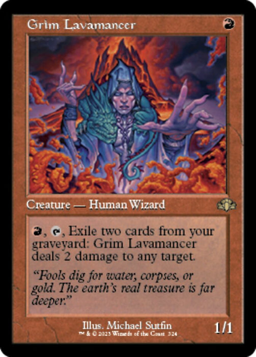 Grim Lavamancer - Retro Frame (Foil)