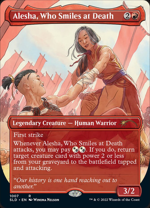 Alesha, Who Smiles at Death - Borderless - Full Art - Legendary- Inverted (Foil)