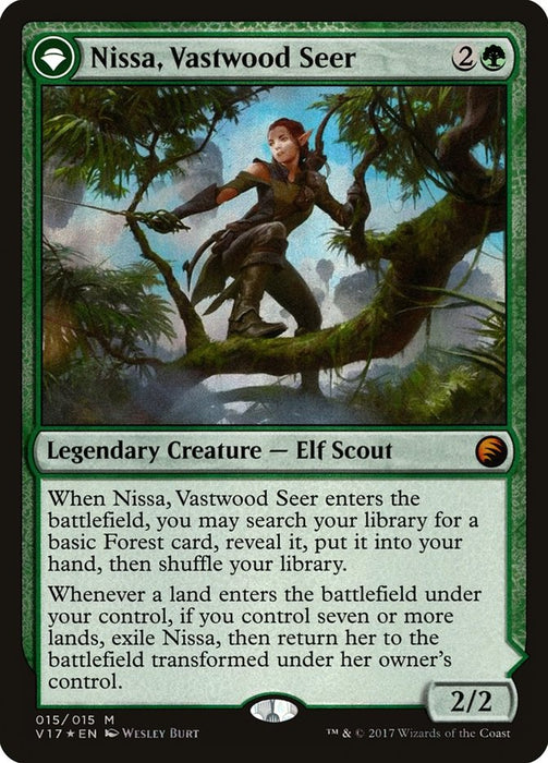 Nissa, Vastwood Seer // Nissa, Sage Animist  - Originpwdfc (Foil)