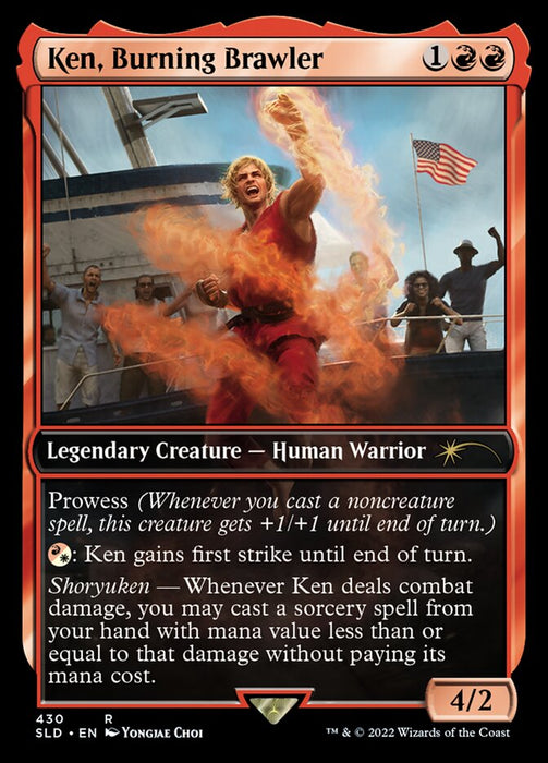 Ken, Burning Brawler - Aisha of Sparks and Smoke - Full Art - Legendary- Inverted