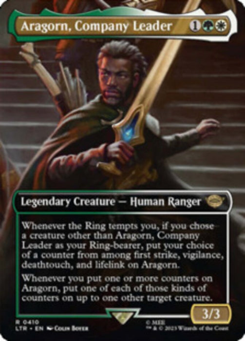 Aragorn, Company Leader - Borderless - Legendary- Inverted (Foil)