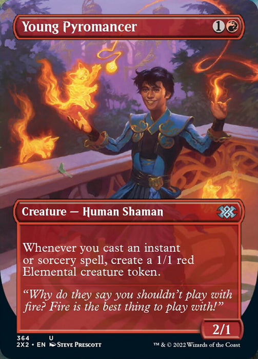 Young Pyromancer - Borderless  - Inverted (Foil)