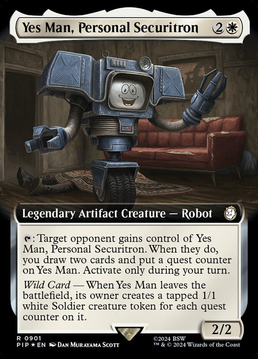 Yes Man, Personal Securitron - Legendary- Extended Art (Foil)