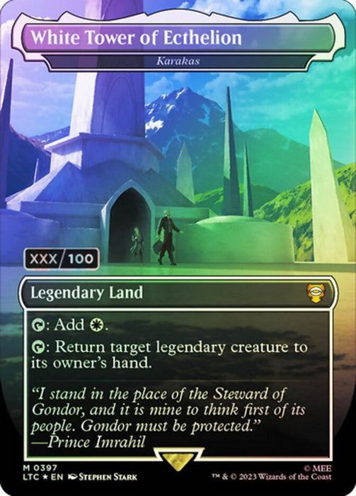 White Tower of Ecthelion - Karakas - Borderless - Inverted- Legendary (Foil)
