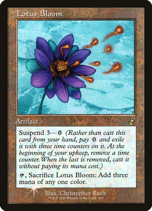 Lotus Bloom - Retro Frame  (Foil)