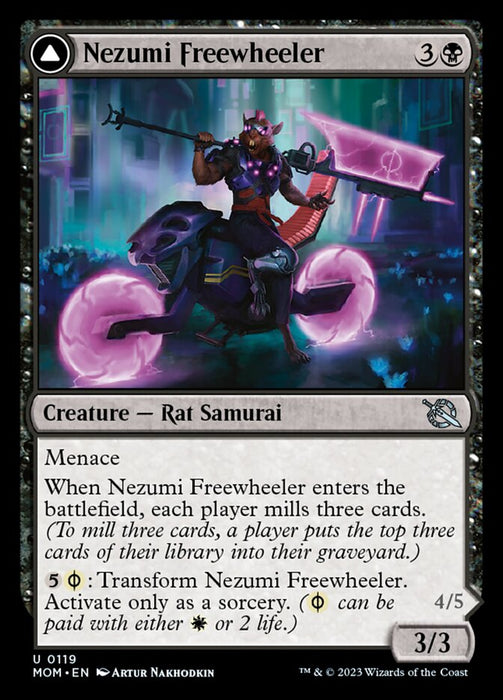 Nezumi Freewheeler // Hideous Fleshwheeler (Foil)