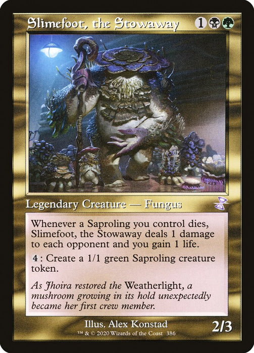 Slimefoot, the Stowaway - Retro Frame  (Foil)