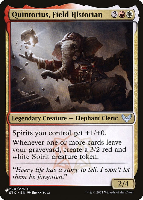 Quintorius, Field Historian - Legendary