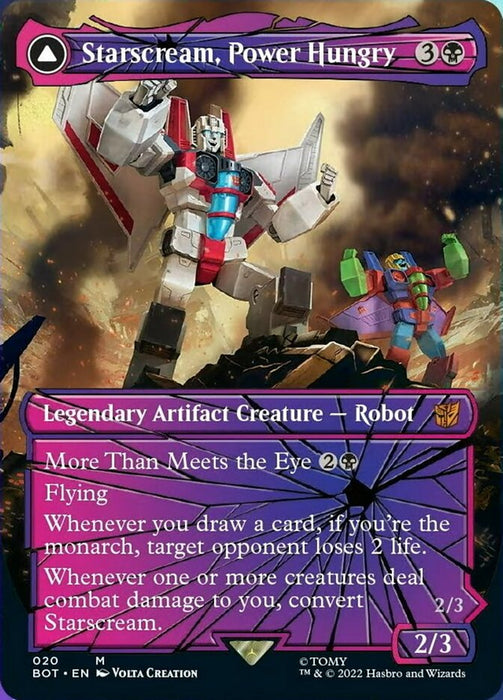 Starscream, Power Hungry // Starscream, Seeker Leader - Borderless - Legendary- Shatteredglass- Inverted- Convertdfc (Foil)