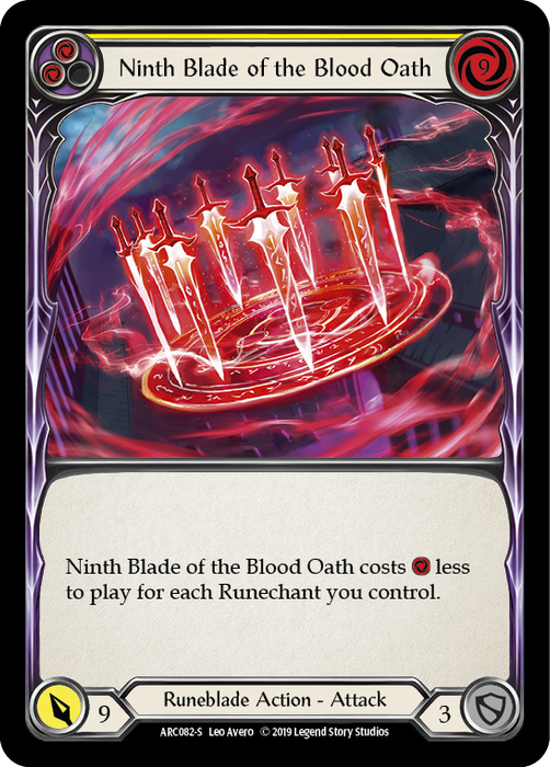 Ninth Blade of the Blood Oath (Yellow) - Rainbow Foil - Unlimited Edition