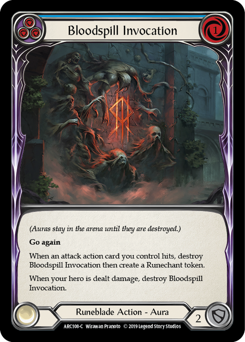 Bloodspill Invocation (Blue) - Rainbow Foil - Unlimited Edition