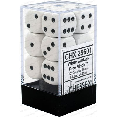 Chessex 12 Piece 16mm D6 Dice Set