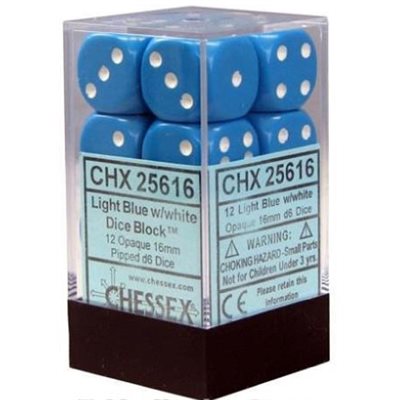 Chessex 12 Piece 16mm D6 Dice Set