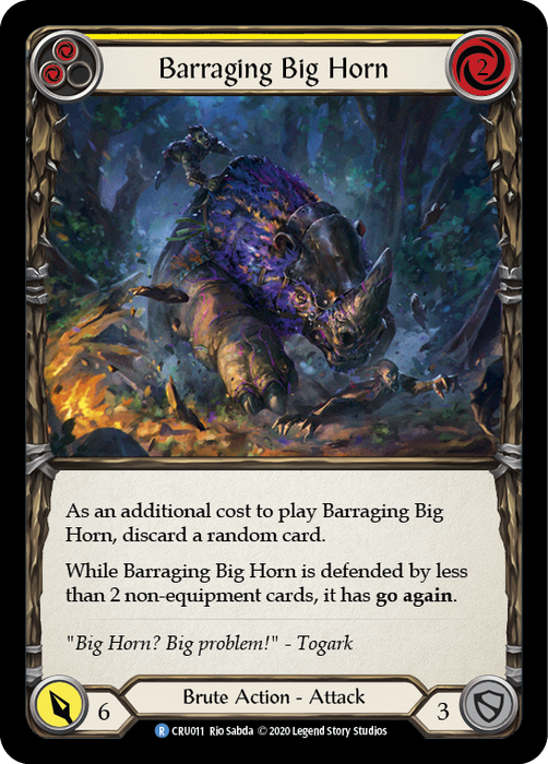 Barraging Big Horn (Yellow) - Rainbow Foil - 1st Edition