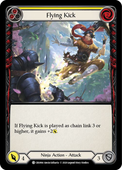 Flying Kick (Yellow) - Rainbow Foil - Unlimited Edition