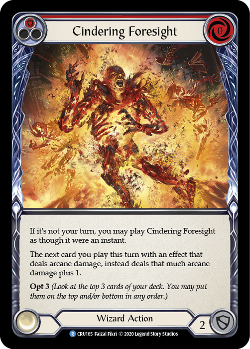 Cindering Foresight (Red) - Rainbow Foil - Unlimited Edition