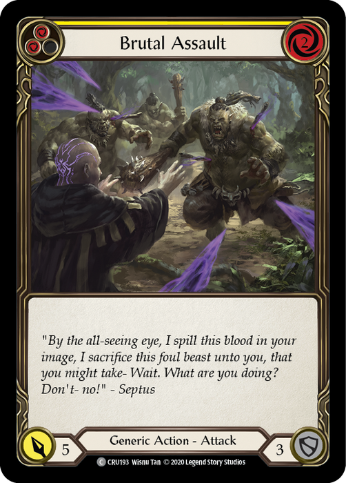 Brutal Assault (Yellow) - Rainbow Foil - 1st Edition