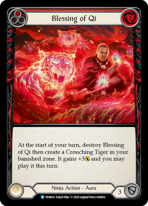 Blessing of Qi (Red) - Rainbow Foil