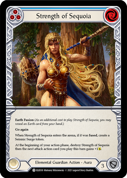 Strength of Sequoia (Blue) - Rainbow Foil - Unlimited Edition