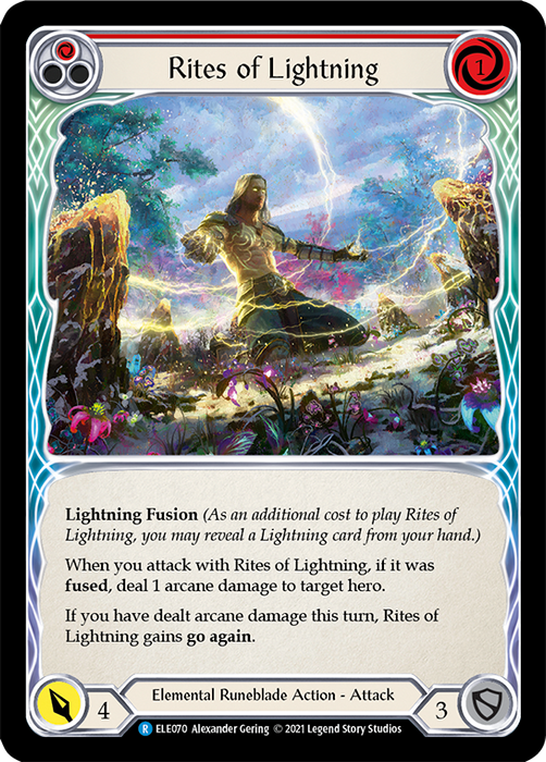 Rites of Lightning (Red) - Rainbow Foil - Unlimited Edition