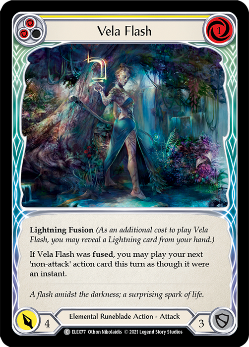 Vela Flash (Yellow) - Rainbow Foil - 1st Edition