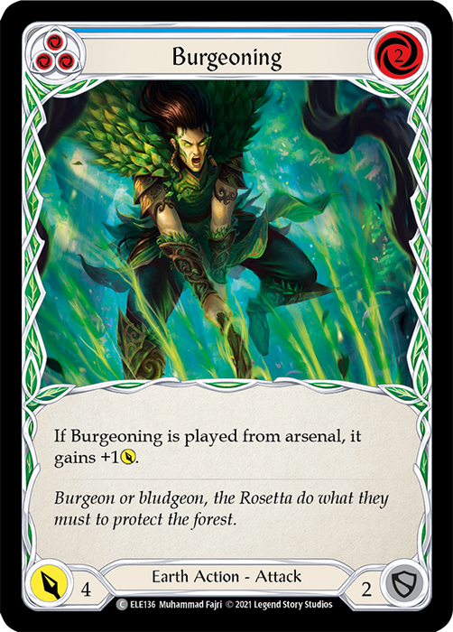 Burgeoning (Blue) - Rainbow Foil - Unlimited Edition