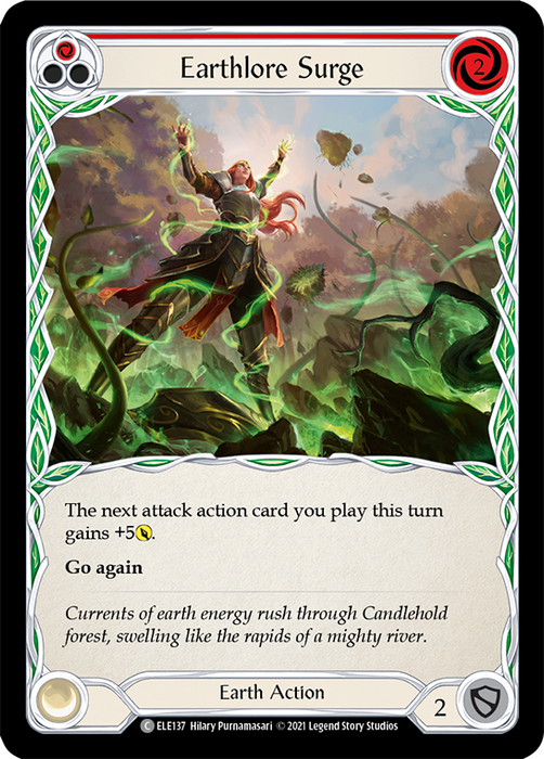 Earthlore Surge (Red) - Rainbow Foil - 1st Edition