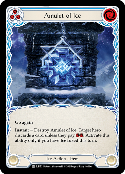 Amulet of Ice (Blue) - Rainbow Foil - 1st Edition