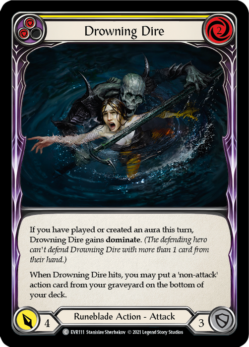 Drowning Dire (Yellow) - Rainbow Foil - 1st Edition