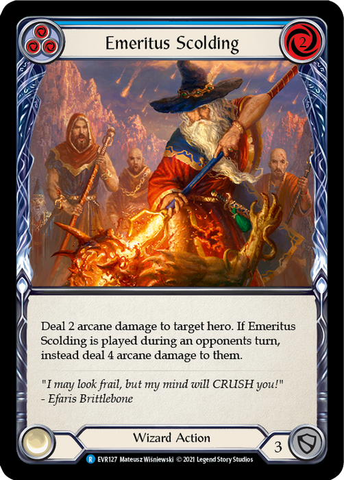 Emeritus Scolding (Blue) - Rainbow Foil - 1st Edition