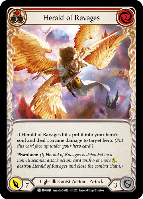 Herald of Ravages (Red) - Rainbow Foil - Unlimited Edition