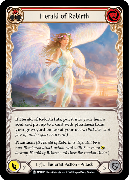 Herald of Rebirth (Red) - Rainbow Foil - 1st Edition