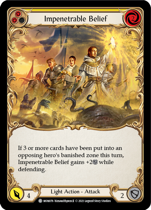 Impenetrable Belief (Yellow) - Rainbow Foil - Unlimited Edition