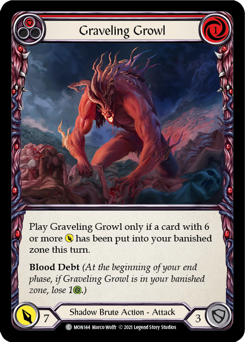 Graveling Growl (Red) - Rainbow Foil - Unlimited Edition
