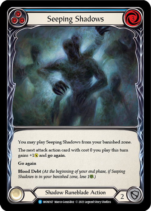 Seeping Shadows (Blue) - Rainbow Foil - Unlimited Edition