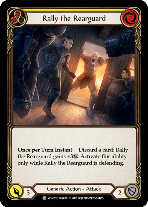 Rally the Rearguard (Yellow) - Rainbow Foil - Unlimited Edition