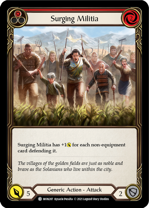 Surging Militia (Red) - Rainbow Foil - Unlimited Edition