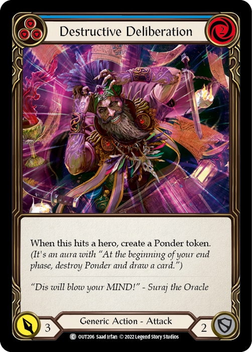 Destructive Deliberation (Blue) - Rainbow Foil
