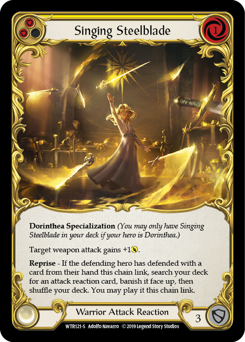 Singing Steelblade (Yellow) - Rainbow Foil - Unlimited Edition