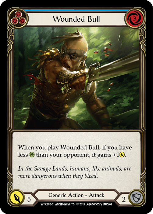 Wounded Bull (Blue) - Rainbow Foil - Unlimited Edition