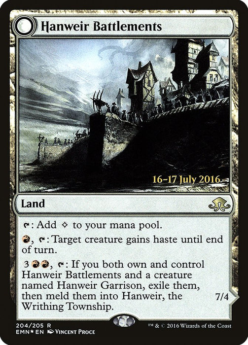 Hanweir Battlements // Hanweir, the Writhing Township  - Mooneldrazidfc (Foil)