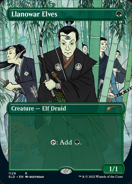 Llanowar Elves - Borderless - Full Art - Inverted (Foil)