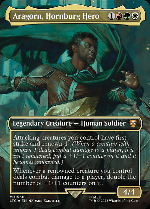 Aragorn, Hornburg Hero - Borderless - Legendary- Inverted (Foil)